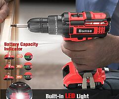 99€ Cordless drill with 2 batteries 2.0Ah, 42Nm, 2 gears, 25+3 torque levels, LED light, 30PCS - Image 5/8