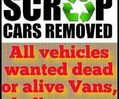 all scrap cars, vans, jeeps & trucks wanted