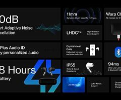 129€ OnePlus Buds Pro Wireless Earphones with 38 Hours Max Battery Life and Adaptive Smart Noise