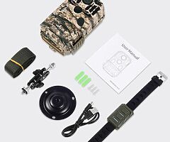 90€ 24MP Hunting Trail Camera with Night Vision Motion Activated IP66 Waterproof and 120°Wide-Angle