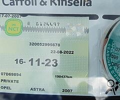 2007 opel astra 1.6 sport new nct - Image 8/9