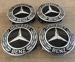 75mm Mercedes wheel Caps 4pcs New Black - Image 4/5