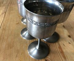 5 Pewter Goblets