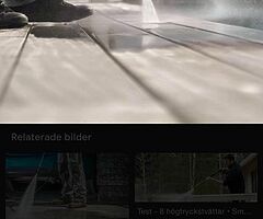 Tvätta och behandla tak , fasad samt trädgård ,,tvättar även golvplator med behandling och högtryck,