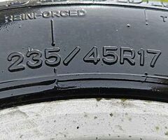 5×112 AUDI..SEAT..VW..SKODA.. WHEELS AND TYRES..235/45  R-17.. 50%