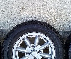 Alloys for sale 4x114.5 lovely set of wheels sanded and resprayed tidy finish tyres like new