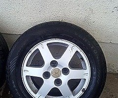 Mitsubishi wheels 4x114 tidy set of alloys 4 very good tyres 15inch