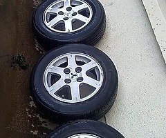 Mitsubishi wheels 4x114 tidy set of alloys 4 very good tyres 15inch - Image 9/9
