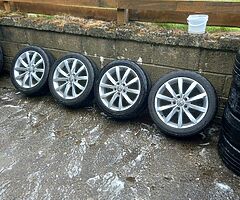 Vw 17inch genuine alloy wheels with good tyres for sale