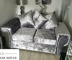 SALE ON BRAND NEW HIGH QUALITY ITALIAN CRUSHED VELV CORNER SOFAS AND 3+2 SETS FREE NEXT DAY DELIVERY