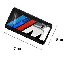 Set of 4 BMW M-Sports Alloy Wheel Badges + 1 Steering Wheel Badge.