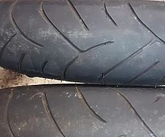 Motorcycle tyres used.