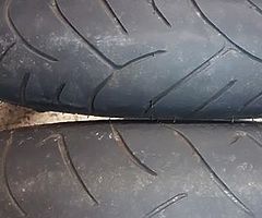 Motorcycle tyres used.