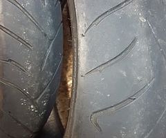 Motorcycle tyres used.