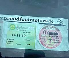 sell toyota yaris manual an 07 engine 1.L tax 07.2019 nct 29.11.2019