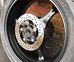 GSXR 1000 K7 Enkei wheels powder coated Matt black with standard discs