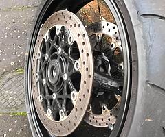 GSXR 1000 K7 Enkei wheels powder coated Matt black with standard discs - Image 3/12