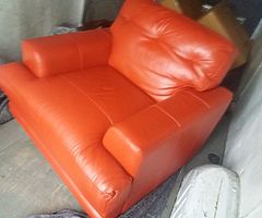 one Red seater sofa chair with very good condition  free Delivery any where in Dublin