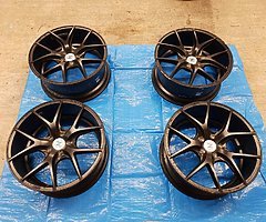 19" ZITO ZS05 ALLOY WHEELS MATT BLACK & 4 TYRES 5X112 - Image 3/3