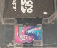 512 GB MINI MEMORY SD CARD + ADOPTER +USB HOLDER