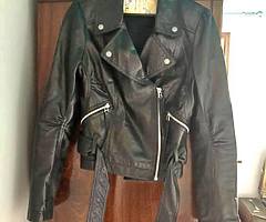 Leather biker jacket