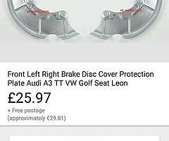 Disc plate covers front and rear audi A3 TT golf mk4