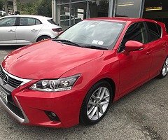 142 Lexus CT 200H Hybrid Advance auto in Fuji Red with Dark Grey Alacantara, 138k kms €14,950