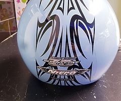 BABY BLUE OPEN FACE MOTORCYCLE HELMET SIZE LARGE