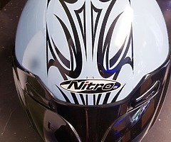 BABY BLUE OPEN FACE MOTORCYCLE HELMET SIZE LARGE