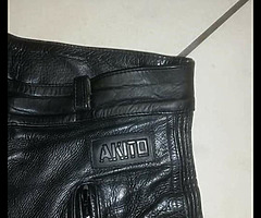 Akito leather biker pants