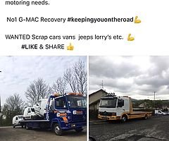 Recovery/scrap cars wanted