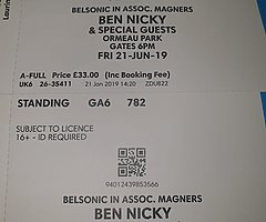 2 Ben Nicky tickets for Friday 21 June