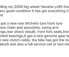 2009 yamaha yz85