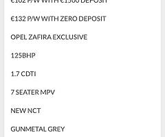 7 seater opel zafira €102 per week on finance for one year - Image 8/9