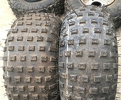 Here I have are 4 like brand new quad tyres and rims no longer need plenty off thread left on them s