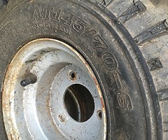 Here I have are 4 like brand new quad tyres and rims no longer need plenty off thread left on them s - Image 3/4